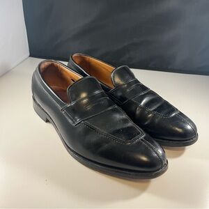 Allen Edmonds Glasgow Mens Black Leather Split Toe Penny Loafers- Size 10.5 D